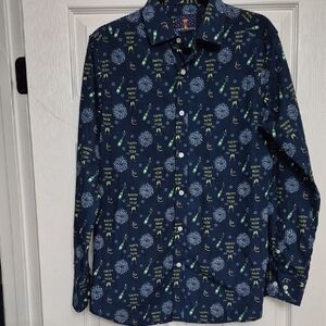 Men's Navy Blue Graphic Shirt